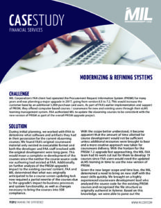 MIL FAA PRISM Case Study - The MIL Corporation