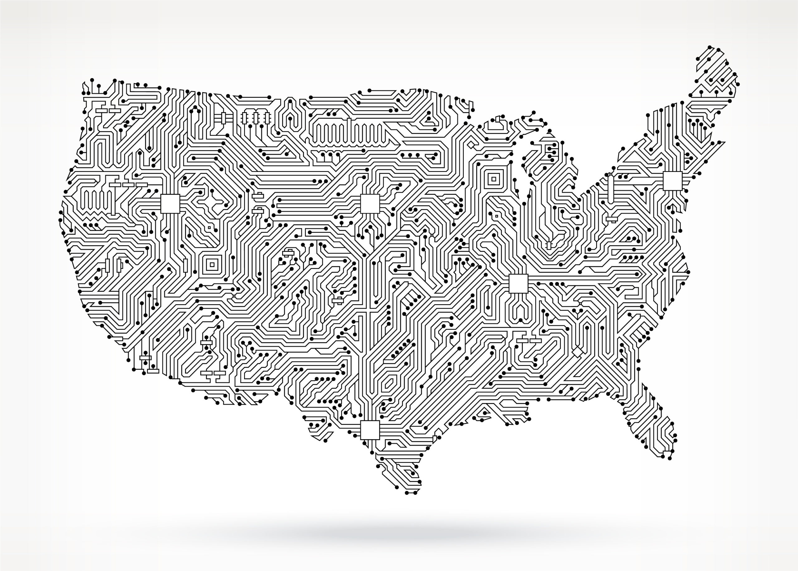 USA on Circuit Board