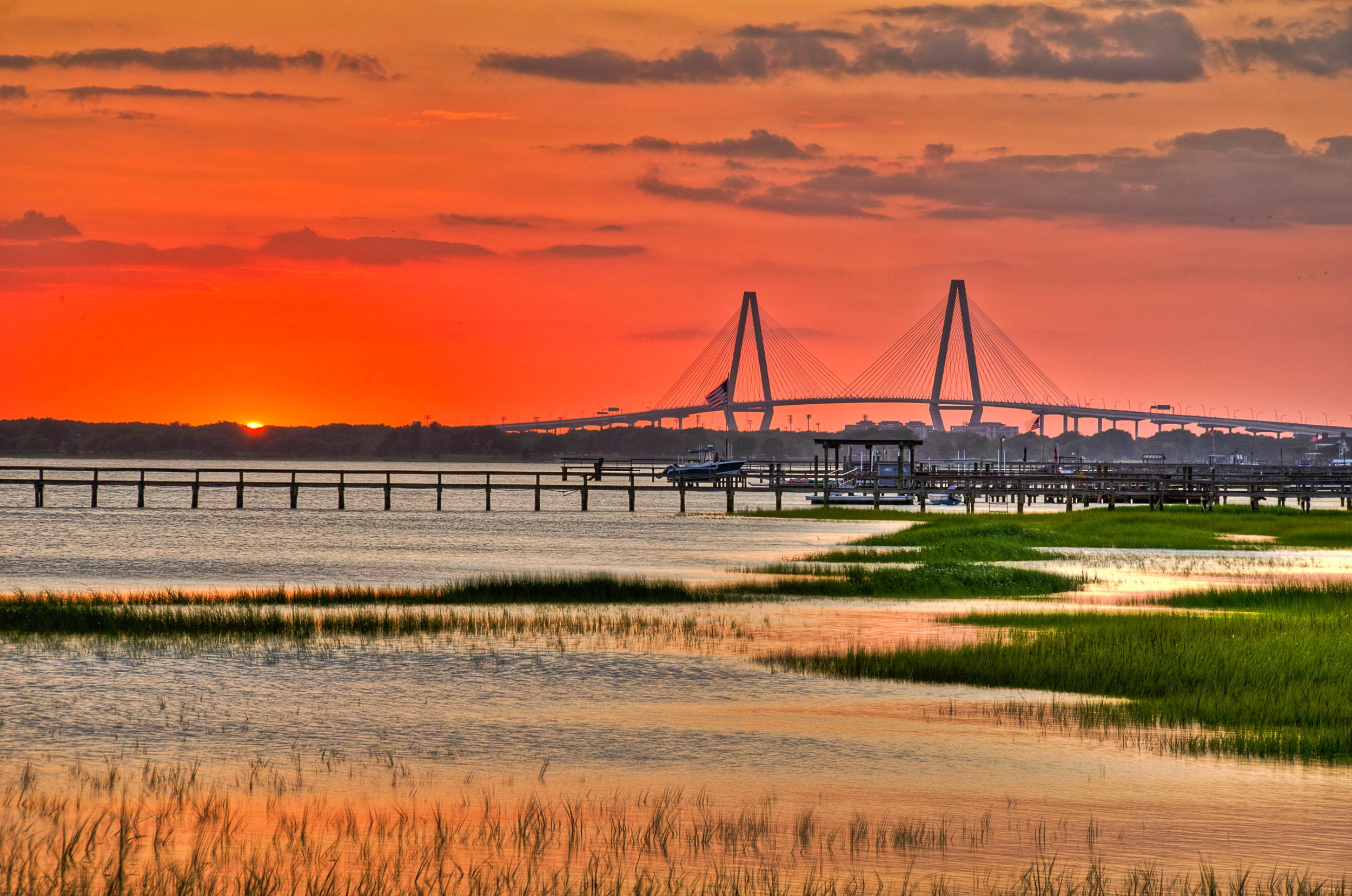 Charleston at sunset.