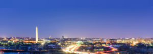 Washington Monument and Washington, D.C skyline at night